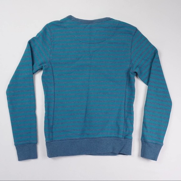 Nike Women's Athletic Dept. Sweater Pullover Size Small logo Stripe Stretch Blue - Picture 3 of 9